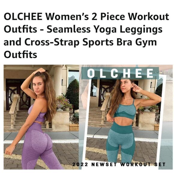 Women's Two Piece Workout Outfit Size Small Light Blue New! - Picture 7 of 8